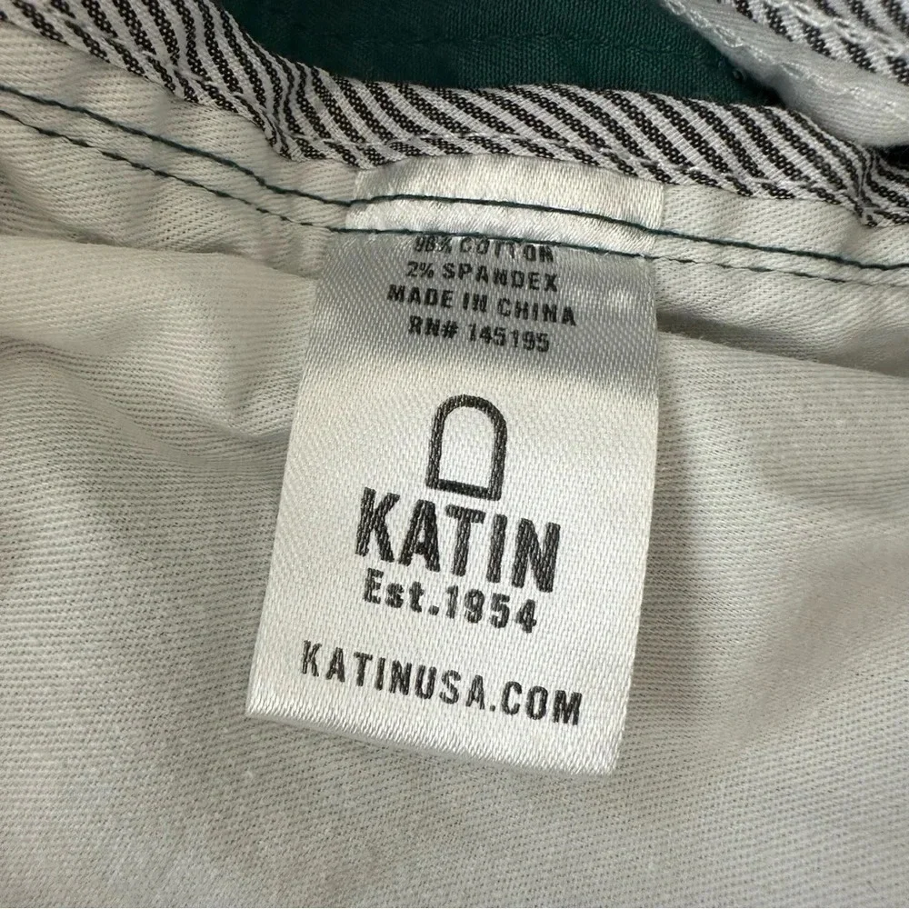 Katin Mens Small Dark Green‎ Cotton Pull On Shorts Surfing Casual Summer 8”